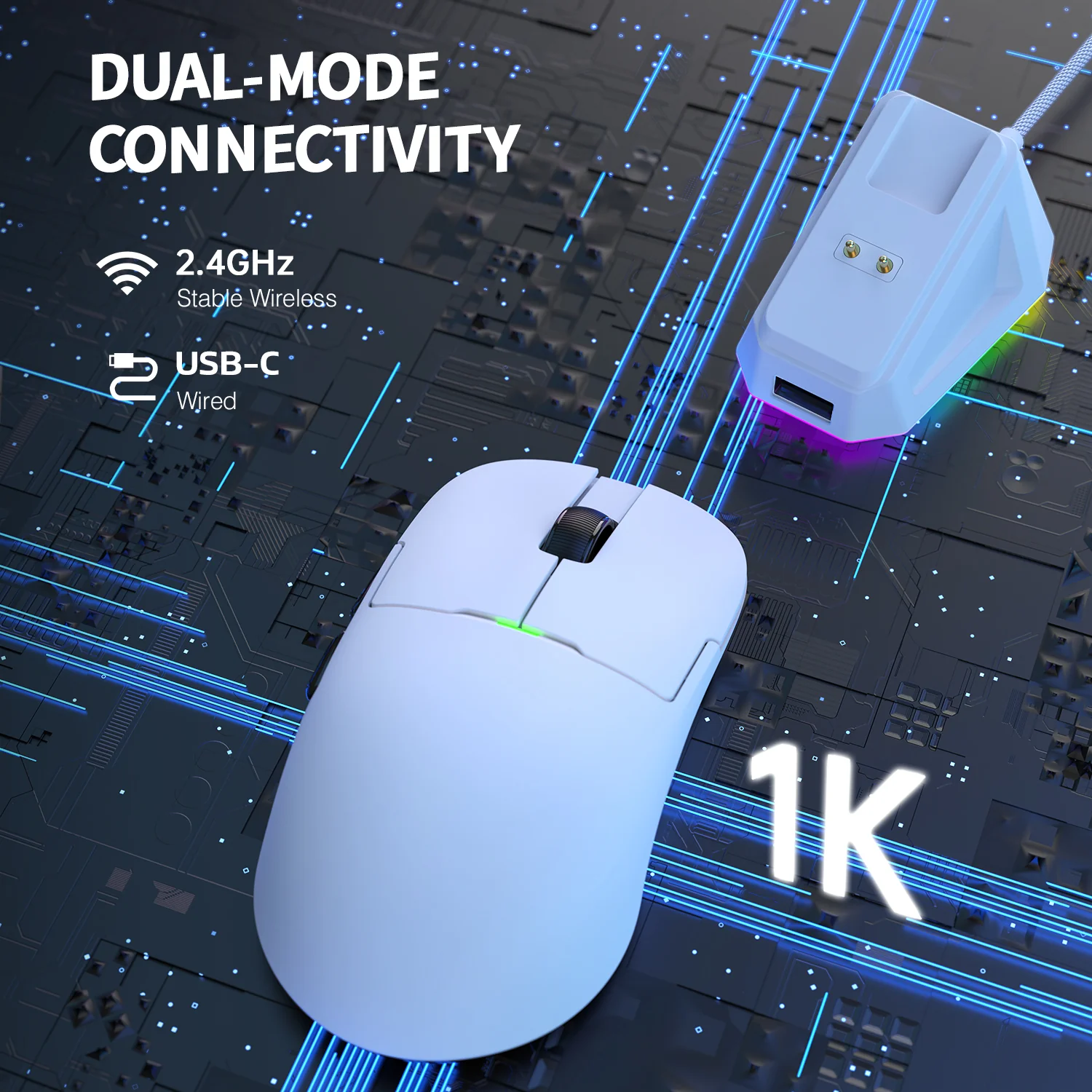 ATTACK SHARK x AJ159P Tri-mode Gaming Mouse with with Magnetic Charging Dock - Image 23