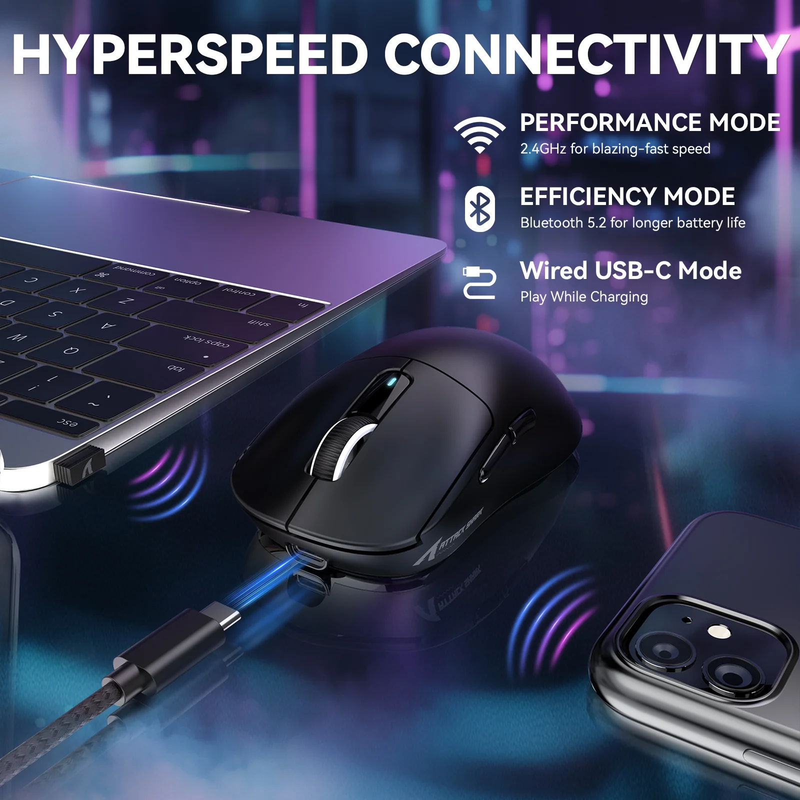 ATTACK SHARK X3MAX PAW3950 Wireless Gaming Mouse - Image 15