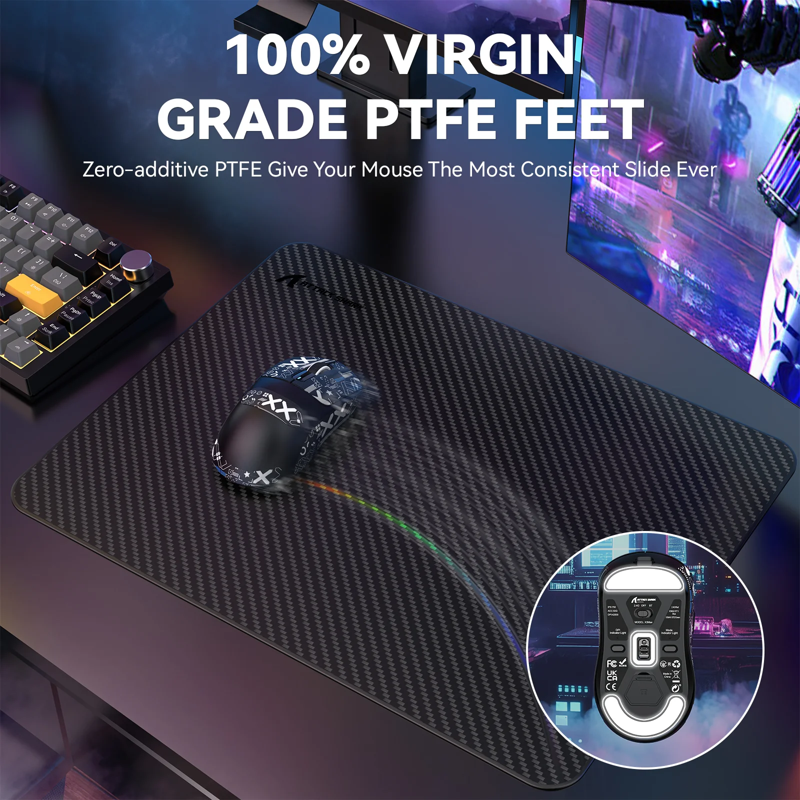 ATTACK SHARK X3MAX PAW3950 Wireless Gaming Mouse - Image 35