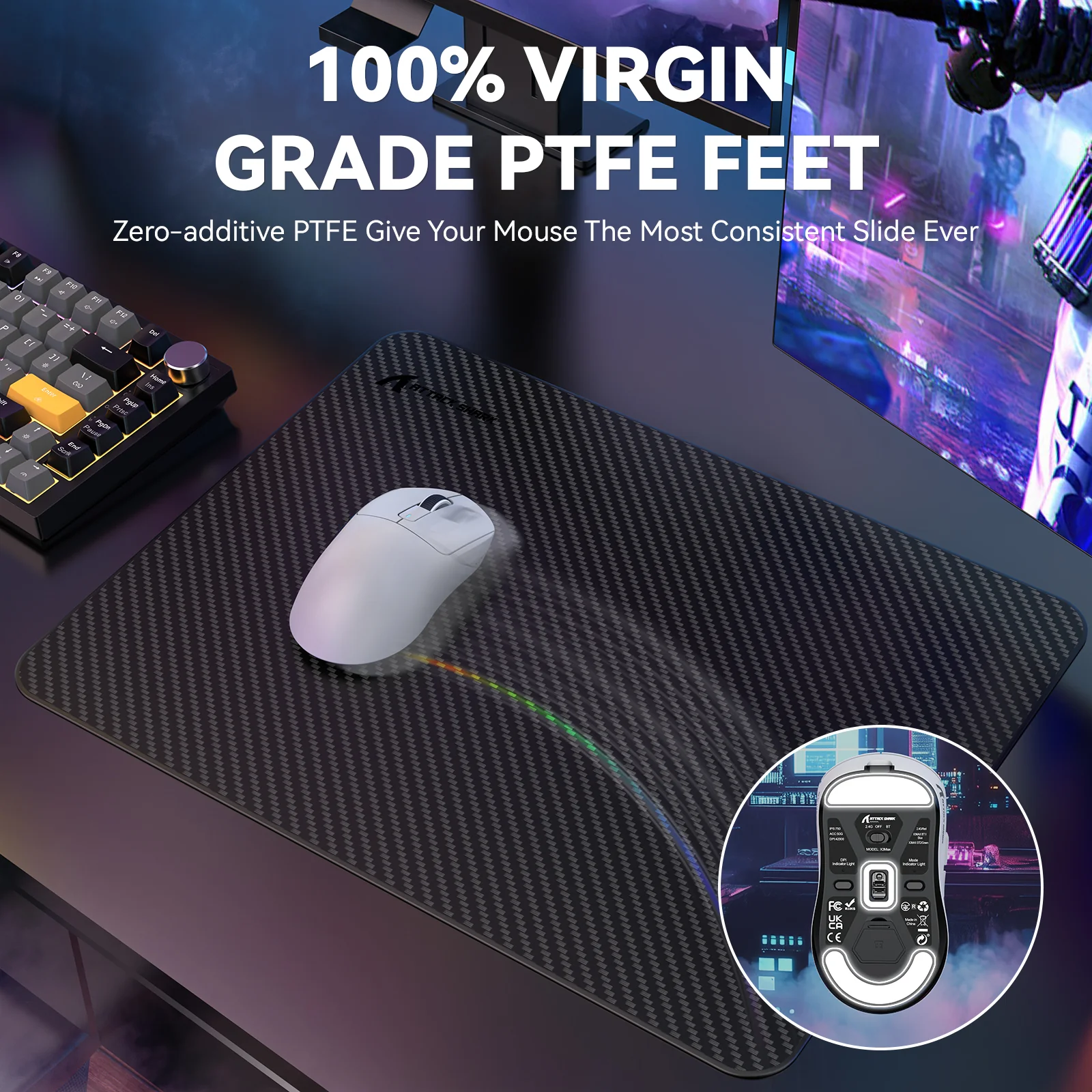 ATTACK SHARK X3MAX PAW3950 Wireless Gaming Mouse - Image 8