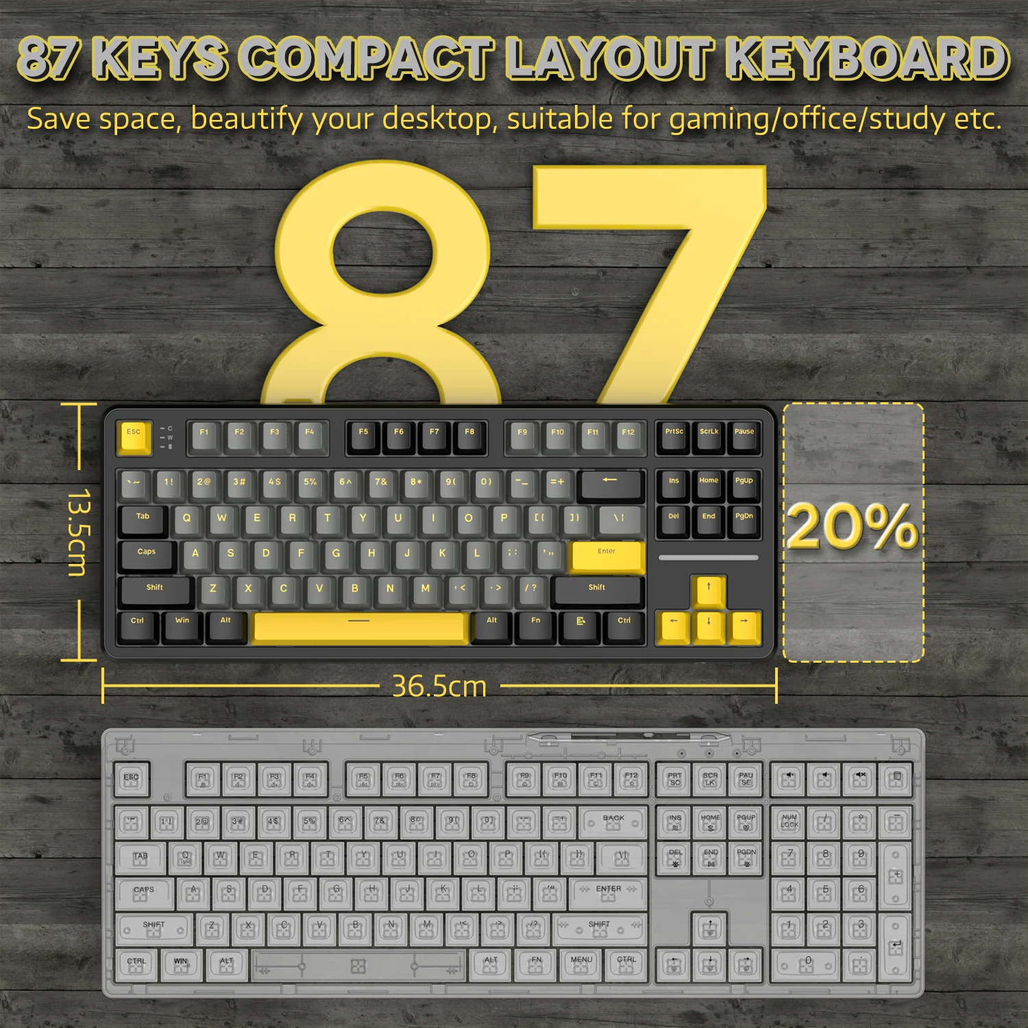 ATTACK SHARK X87 Tri-mode Gasket Mechanical Keyboard - Image 19