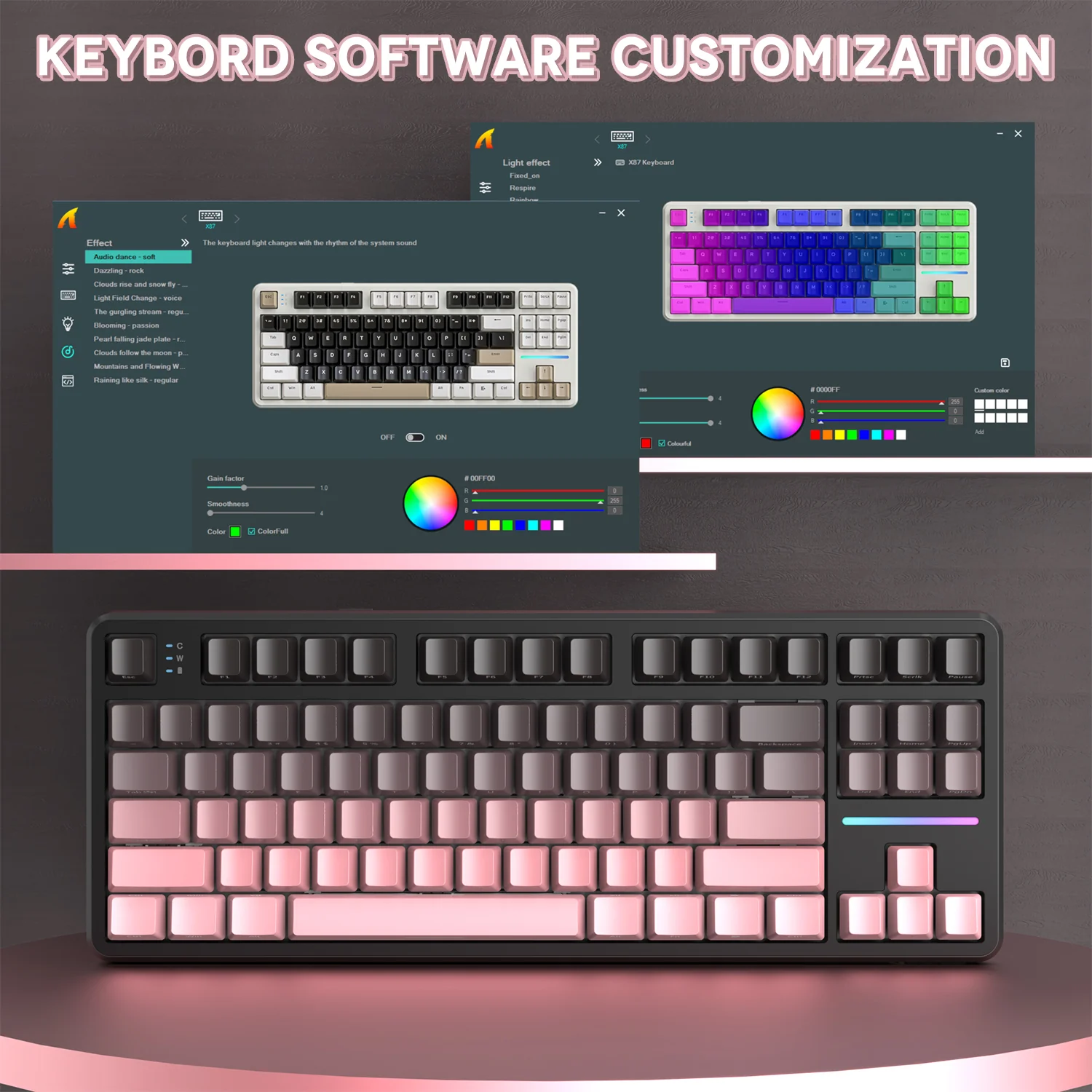 ATTACK SHARK X87 Tri-mode Gasket Mechanical Keyboard - Image 40