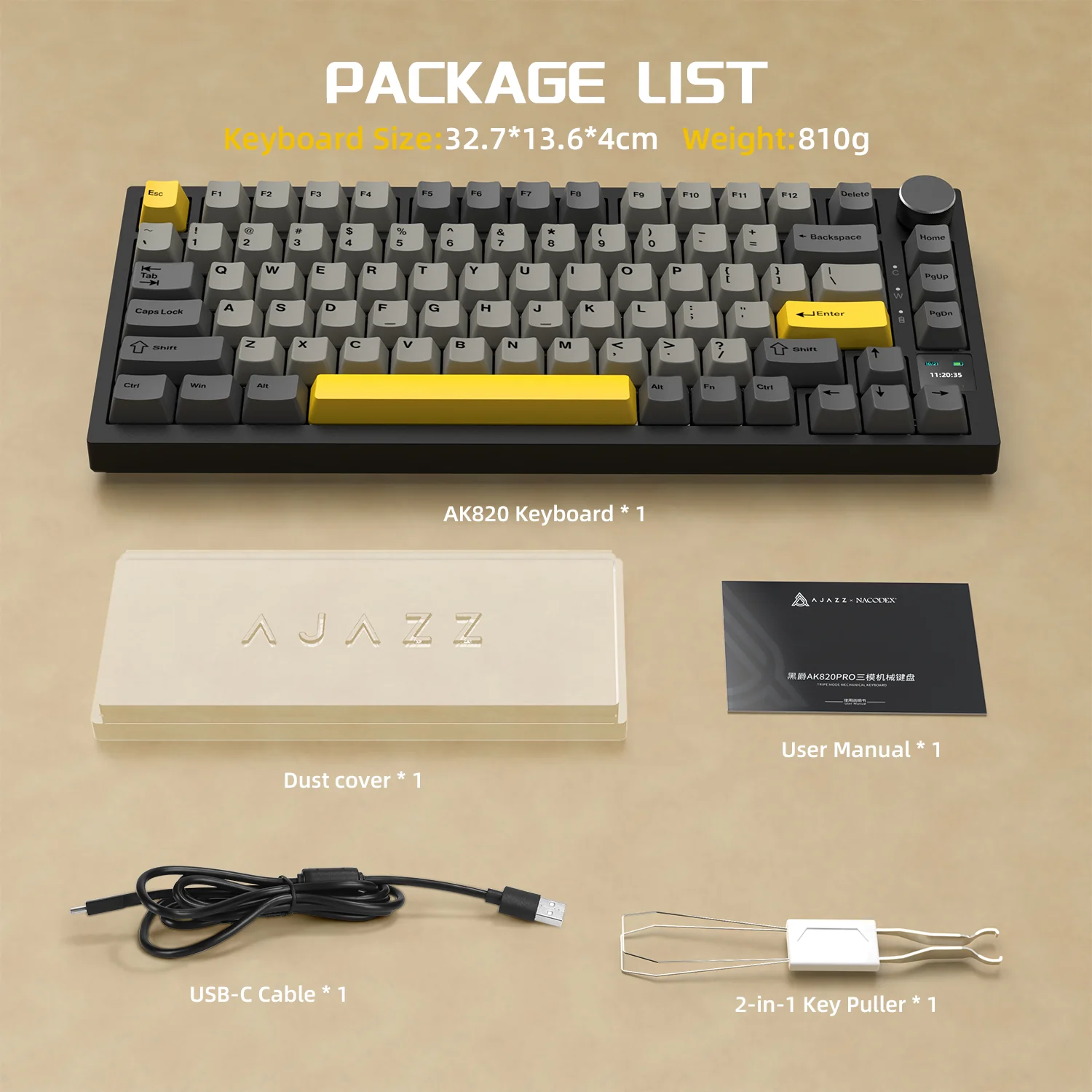 ATTACK SHARK x AJAZZ AK820 Pro Tri-mode Gasket Mechanical Keyboard - Image 9