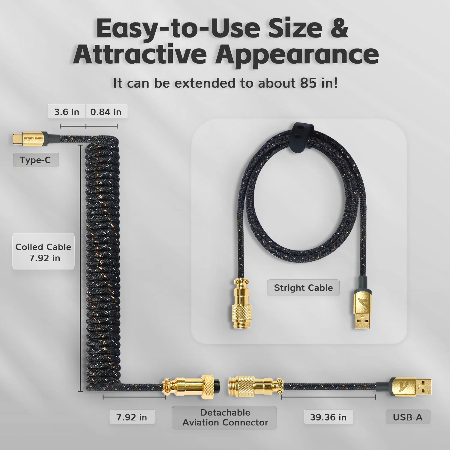 ATTACK SHARK C03 COILED CABLE - Image 28