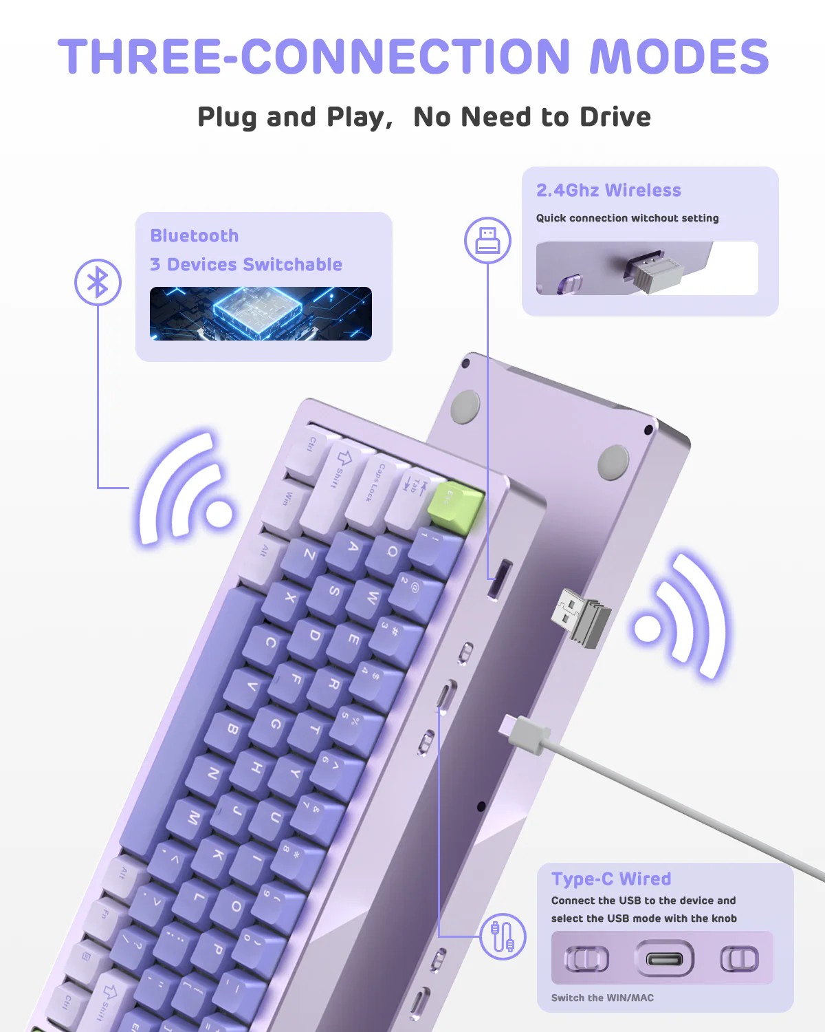 ATTACK SHARK x XINMENG M71 Knob CNC Aluminum Wireless Mechanical Keyboard - Image 21