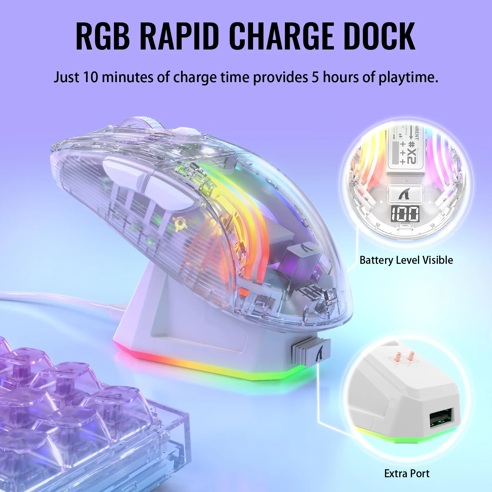 ATTACK SHARK X2PRO Wireless Gaming Mouse with Charging Dock - Image 12